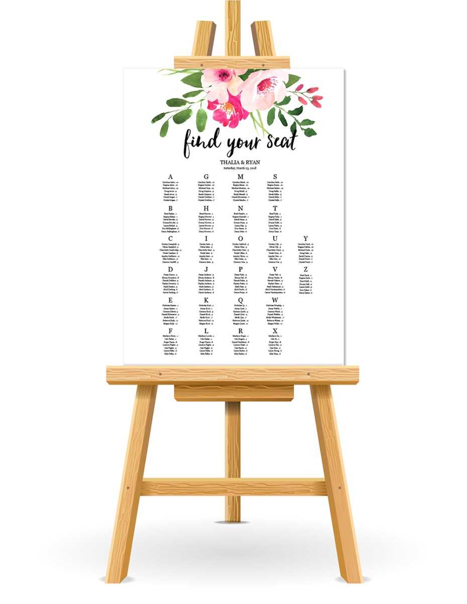 Free Wedding Seating Chart Printable Inside Free Printable Wedding Seating Chart Template