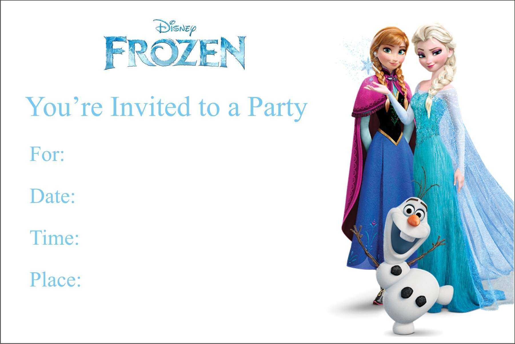 Frozen Birthday Invitations : Frozen Birthday Invitations Regarding Frozen Birthday Card Template