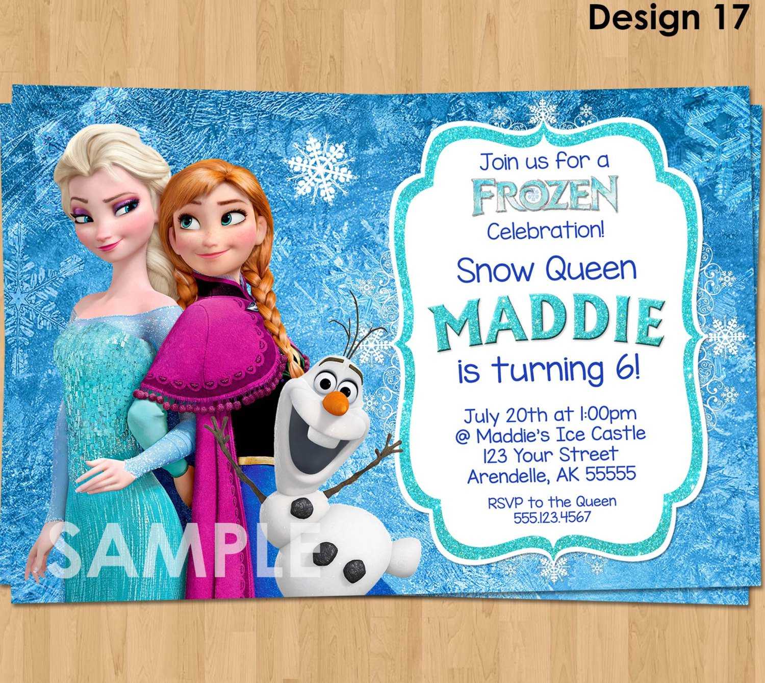 Frozen Birthday Invitations : Frozen Birthday Invitations With Frozen Birthday Card Template