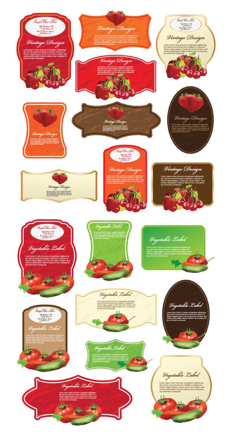 Fruit And Vegetable Labels Vector | Vector Graphics Blog Within Food Product Labels Template