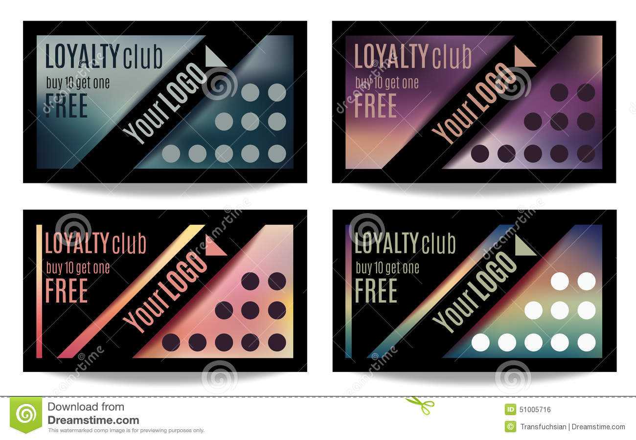 Fun Customer Loyalty Card Templates Stock Vector Inside Customer Loyalty Card Template Free