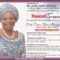 Funeral Invitation Card Of Prof Dora Nkem Akunyili Released Pertaining To Funeral Invitation Card Template
