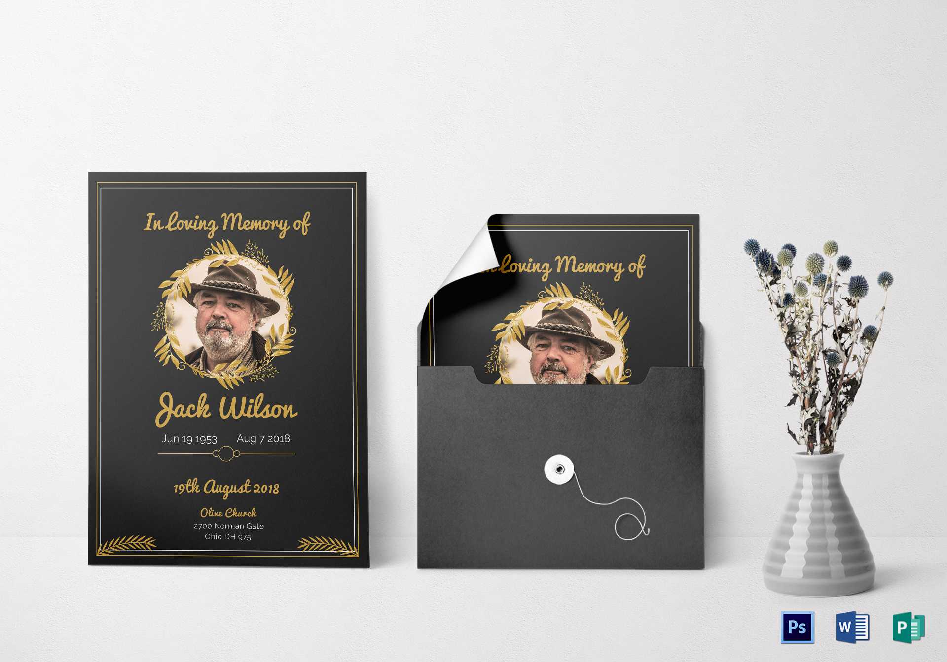 Funeral Invitation Card Template Pertaining To Funeral Invitation Card Template