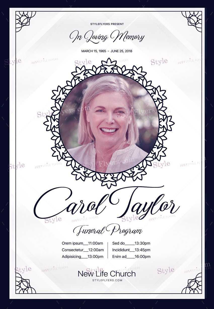 Funeral Program Psd Flyer Template #26152 – Styleflyers Intended For Funeral Flyer Template