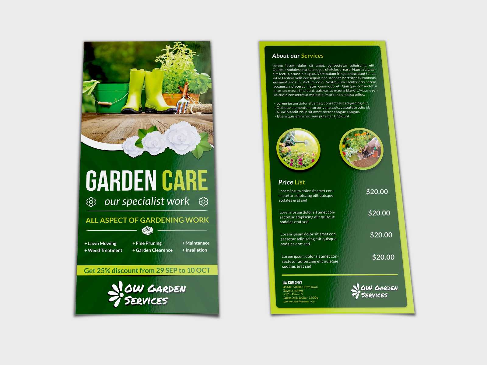 Garden Services Flyer Template Dl Sizeowpictures On Dribbble Pertaining To Dl Size Flyer Template