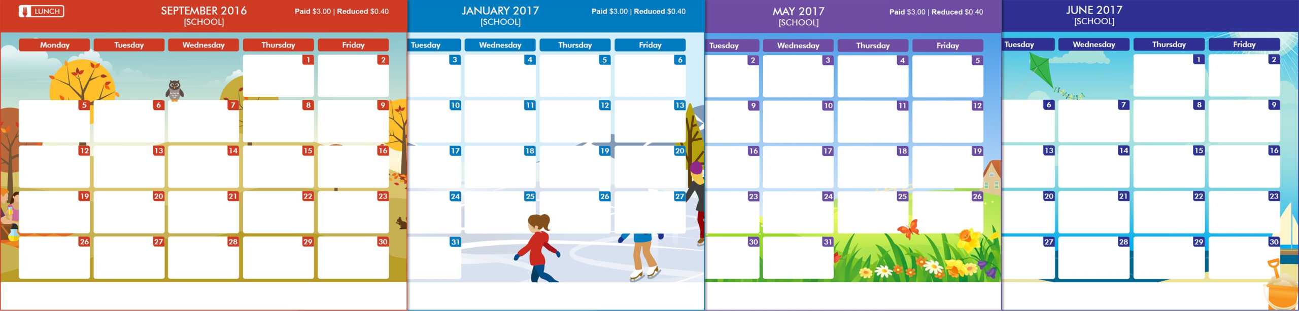 Get Your Free 2016 17 School Menu Templates Throughout Free School Lunch Menu Templates