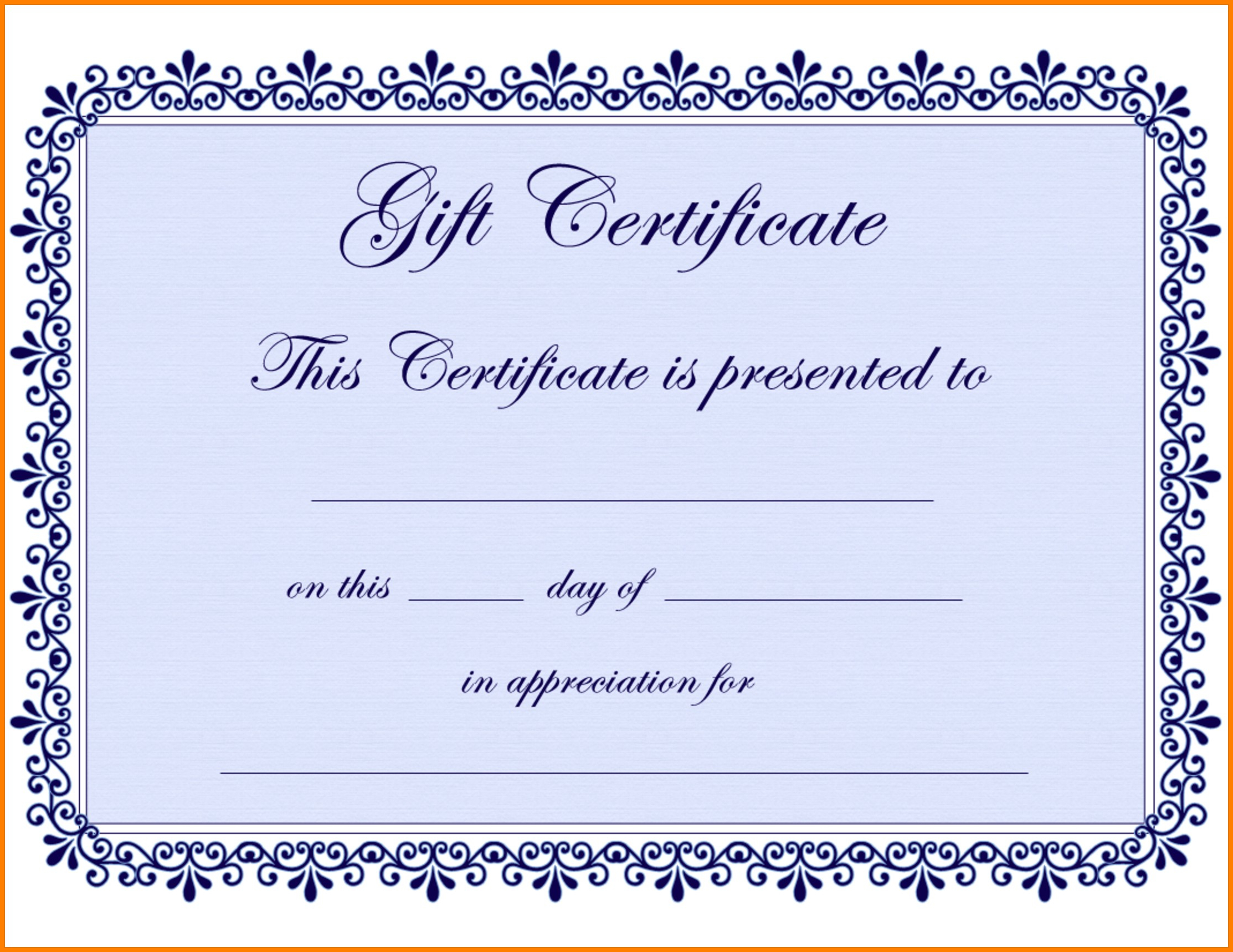 Gift Certificate Template Png | Certificatetemplategift With Regard To Free Certificate Templates For Word 2007