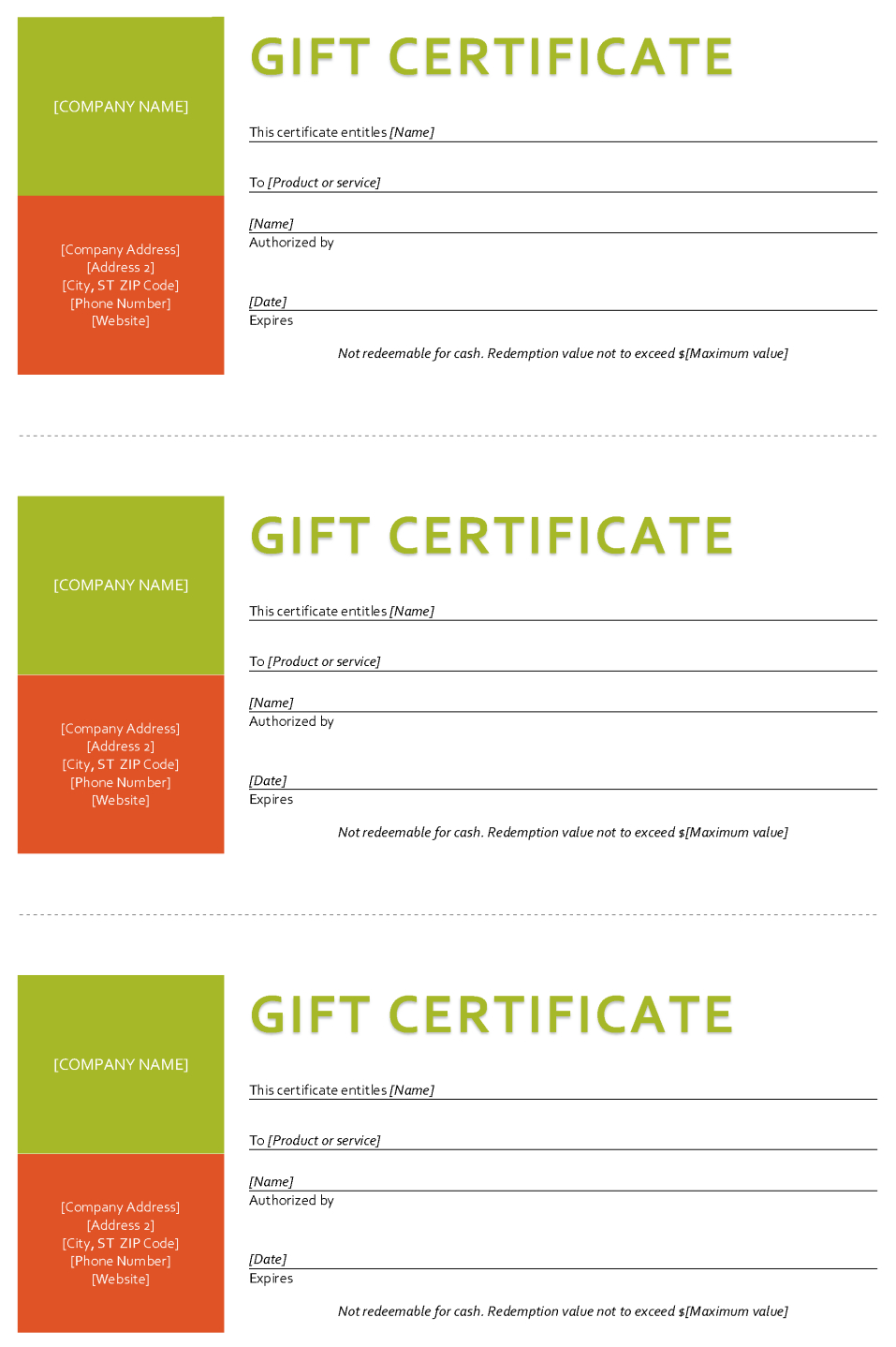 Gift Certificate Template – Sample Gift Certificate Pertaining To Company Gift Certificate Template