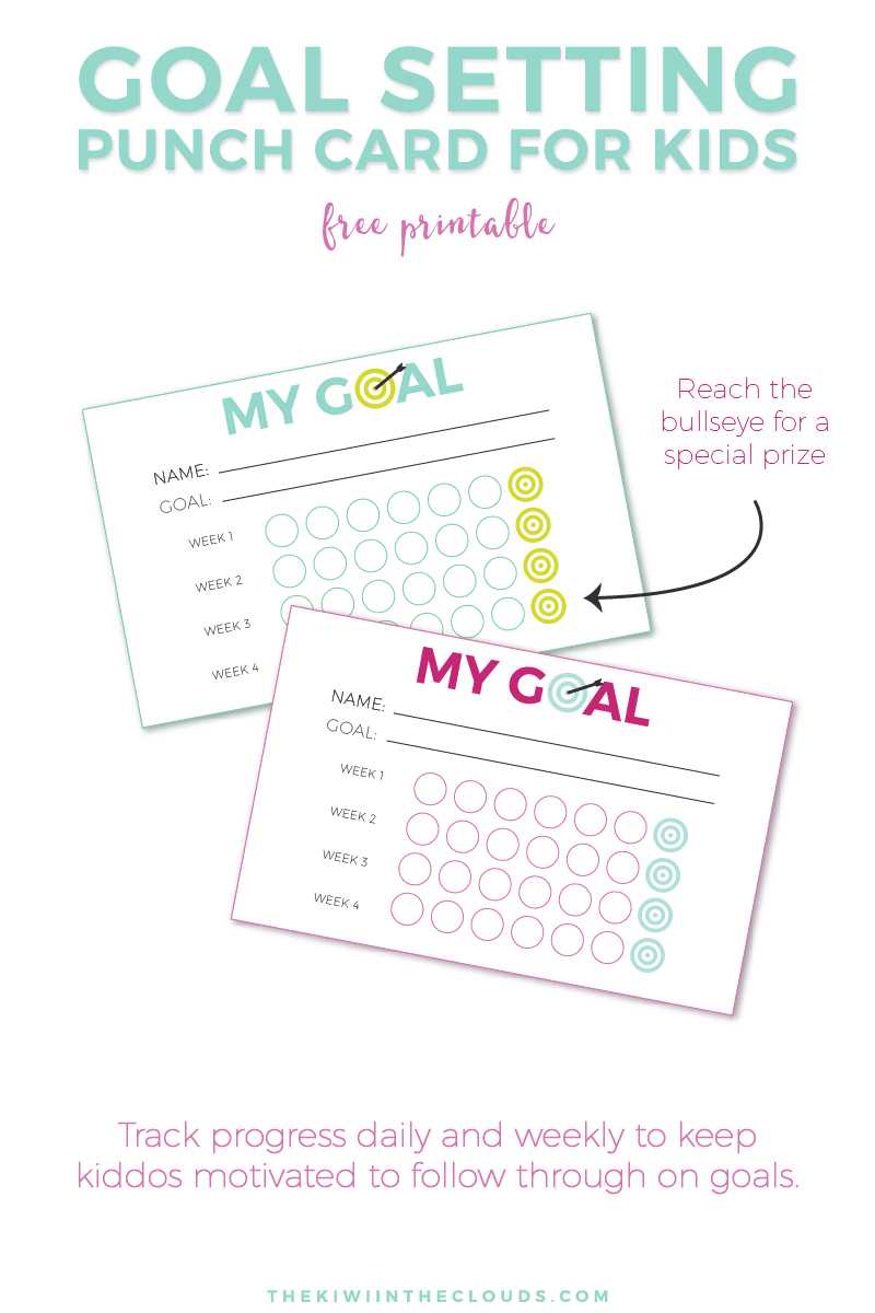 Goal Setting For Kids + Free Printable Punch Cards Intended For Free Printable Punch Card Template