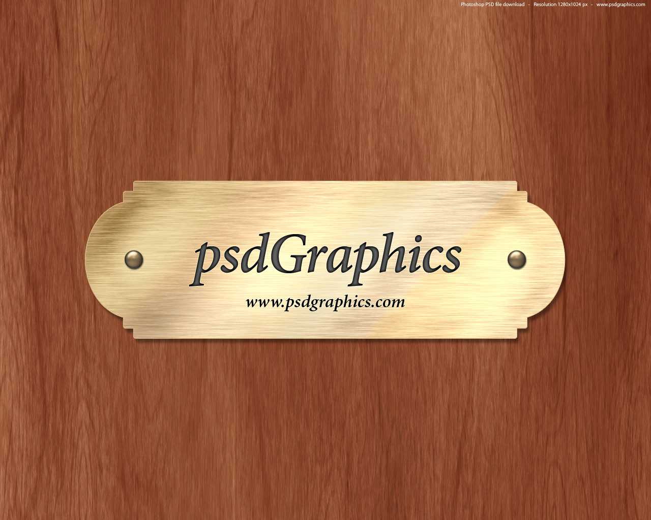 Gold Nameplate Psd Template | Psdgraphics Within Door Label Template