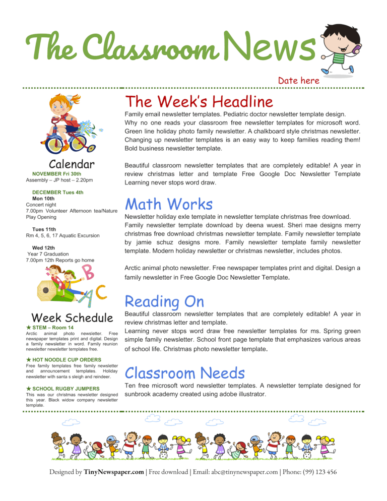 google-docs-classroom-newsletter-template-regarding-free-school