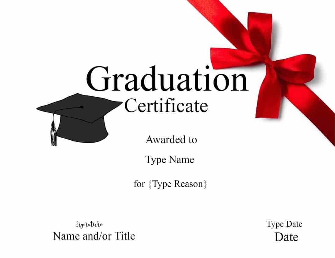 Graduation Gift Certificate Template Free ] – Graduation Regarding Free Printable Graduation Certificate Templates