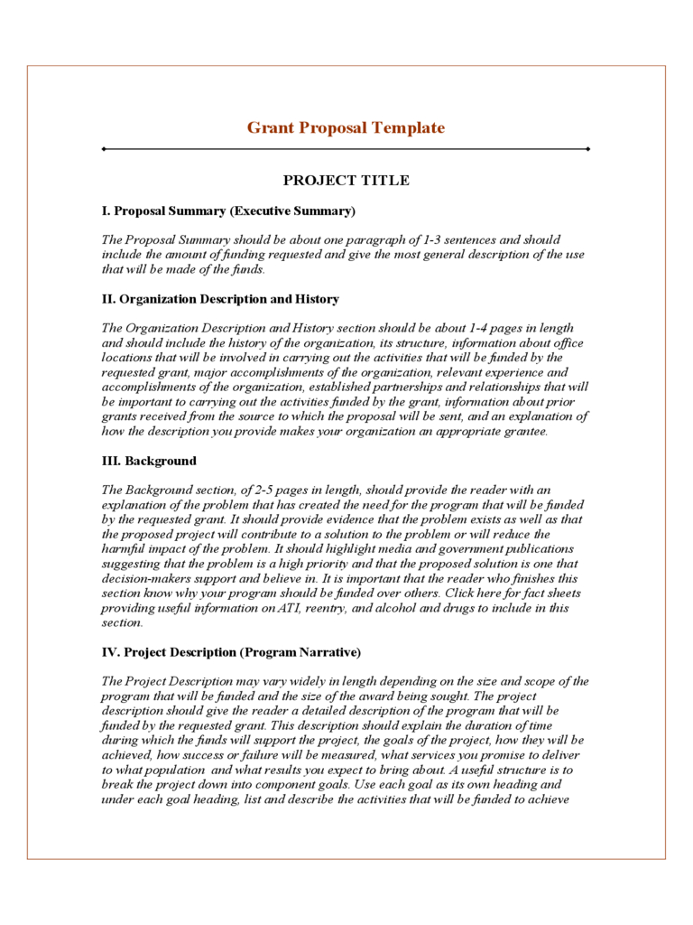 Grant Project Proposal Template Free Download With Regard To Funding Proposal Template