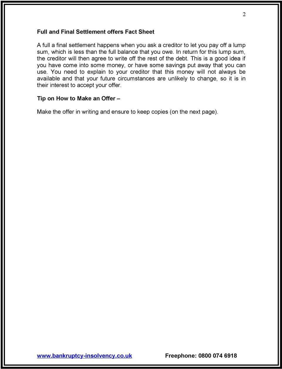 Guide To Full And Final Settlements – Pdf Free Download For Full And Final Settlement Offer Letter Template