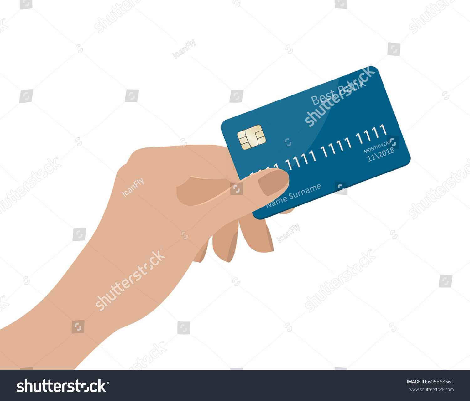 Hand Holding Credit Card Vector Illustration Stock Vector With Regard To Credit Card Templates For Sale