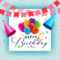 Happy Birthday Banner, Cartoon Clipart, Hand Painted Cartoon Throughout Free Happy Birthday Banner Templates Download
