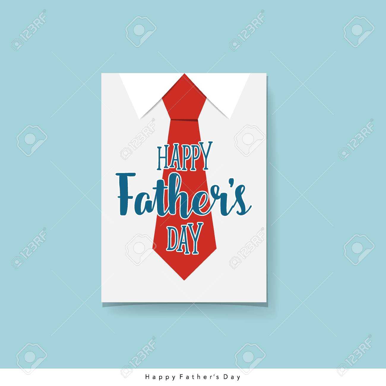 Happy Fathers Day Card Design With Big Tie. Vector Illustration. Throughout Fathers Day Card Template