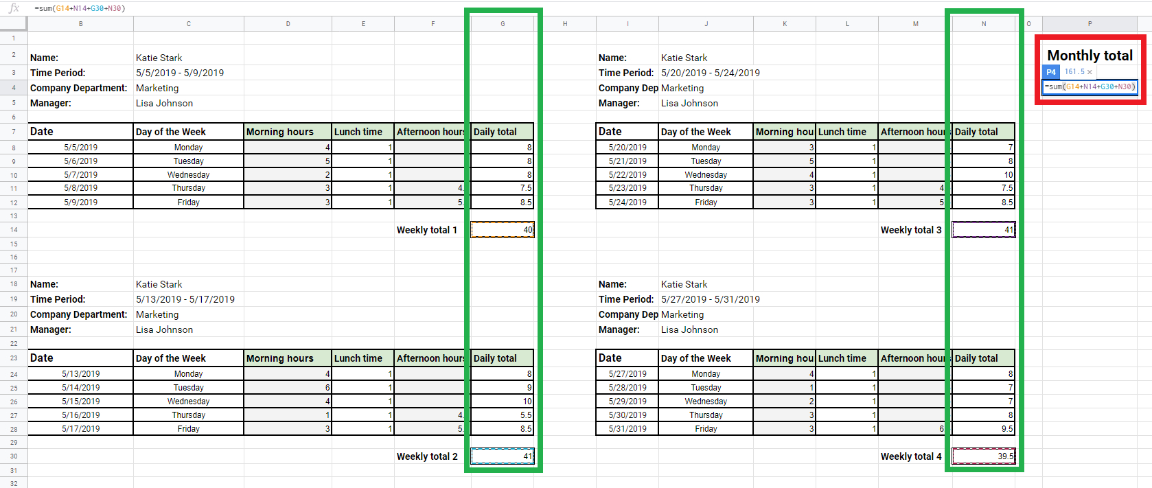 How To Create A Simple Excel Timesheet – Clockify Intended For Excel Timesheet Template With Formulas