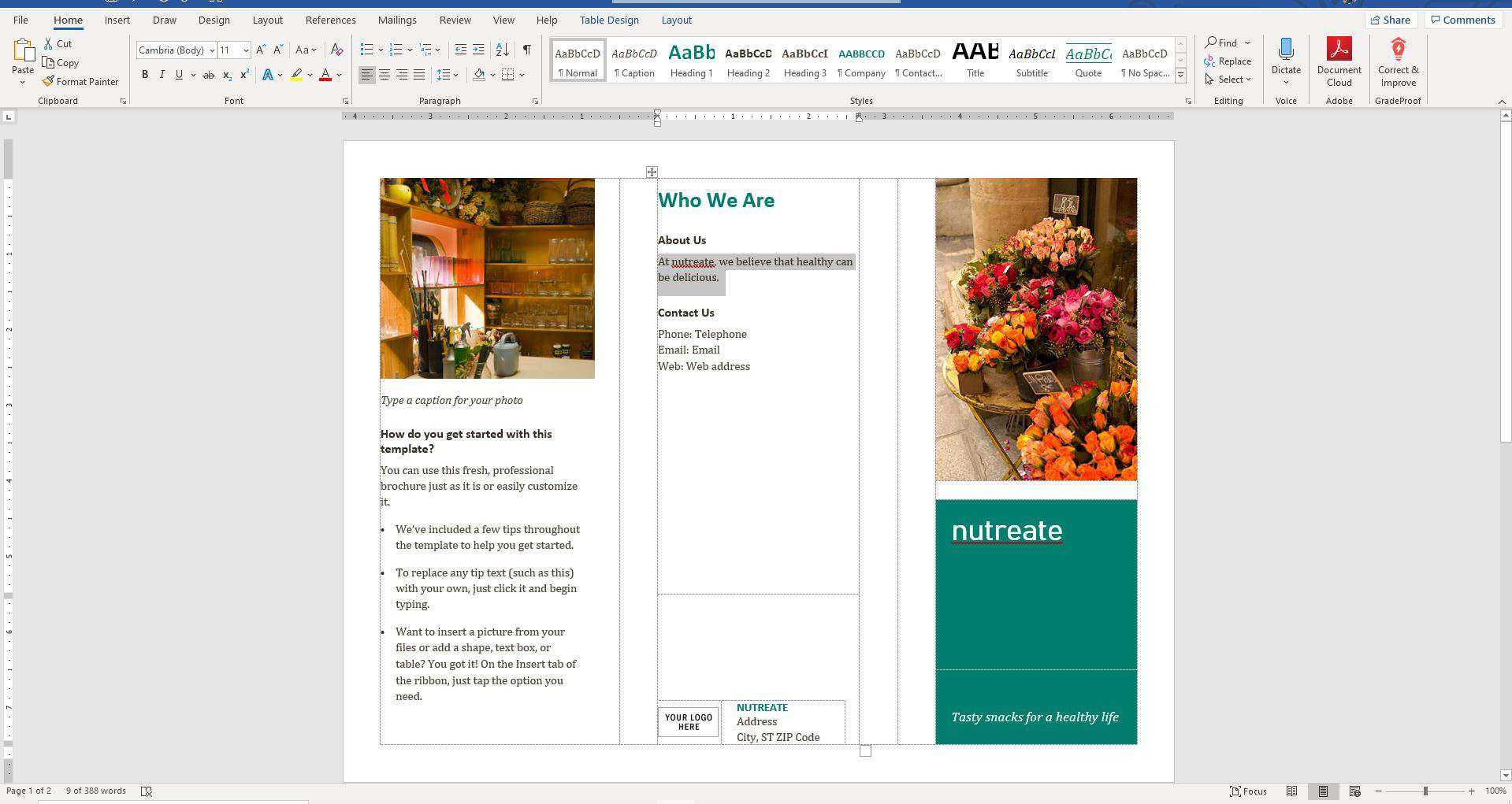How To Make A Brochure On Microsoft Word With Creating Word Templates 2013