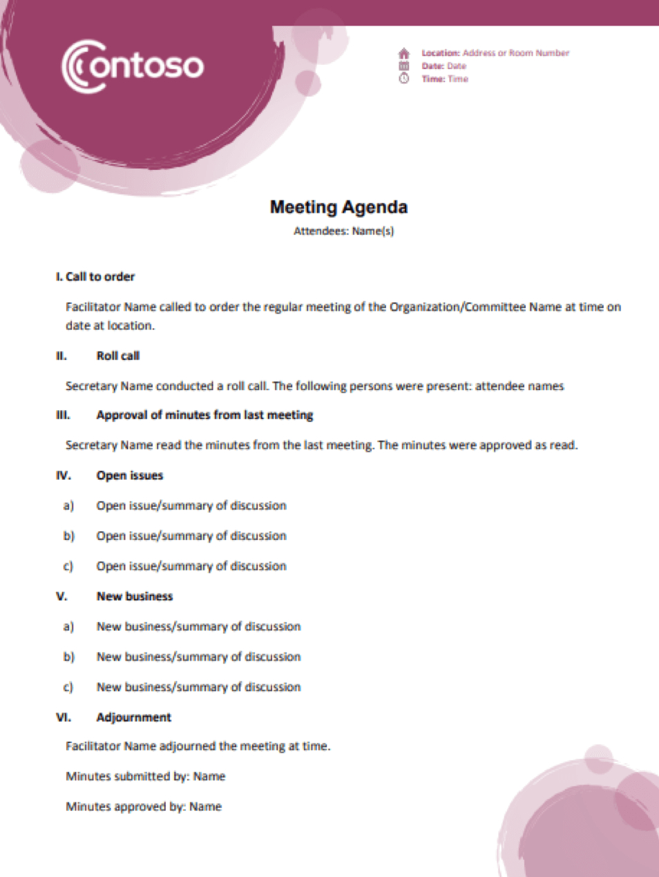 How To Write A Meeting Agenda For Conference Calls Within Conference Call Agenda Template