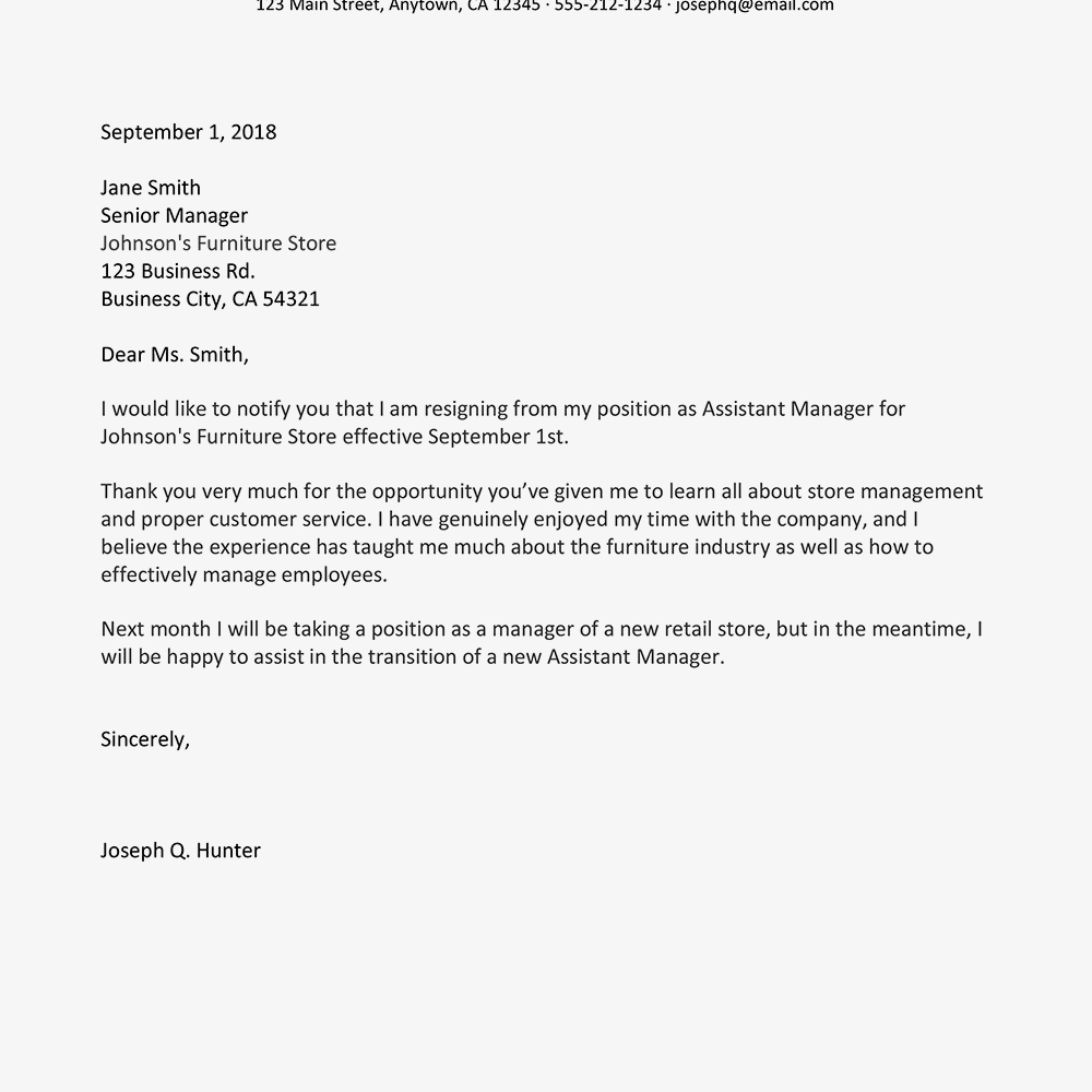 How To Write A Resignation Letter With Samples With Draft Letter Of Resignation Template