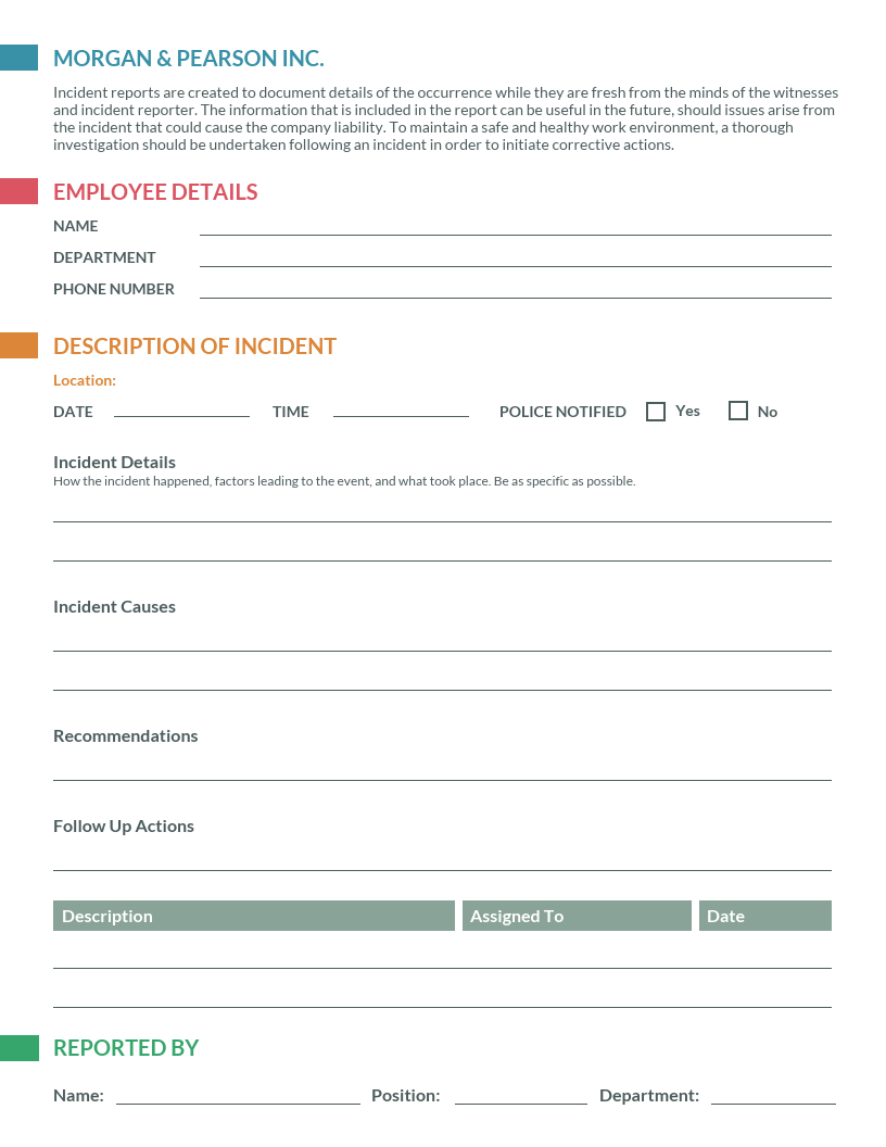 How To Write An Effective Incident Report [Examples + In Employee Incident Report Templates