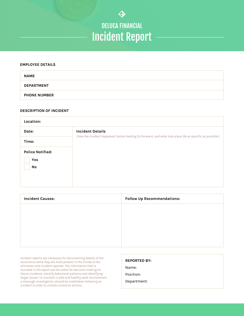 How To Write An Effective Incident Report [Examples + Throughout Computer Incident Report Template