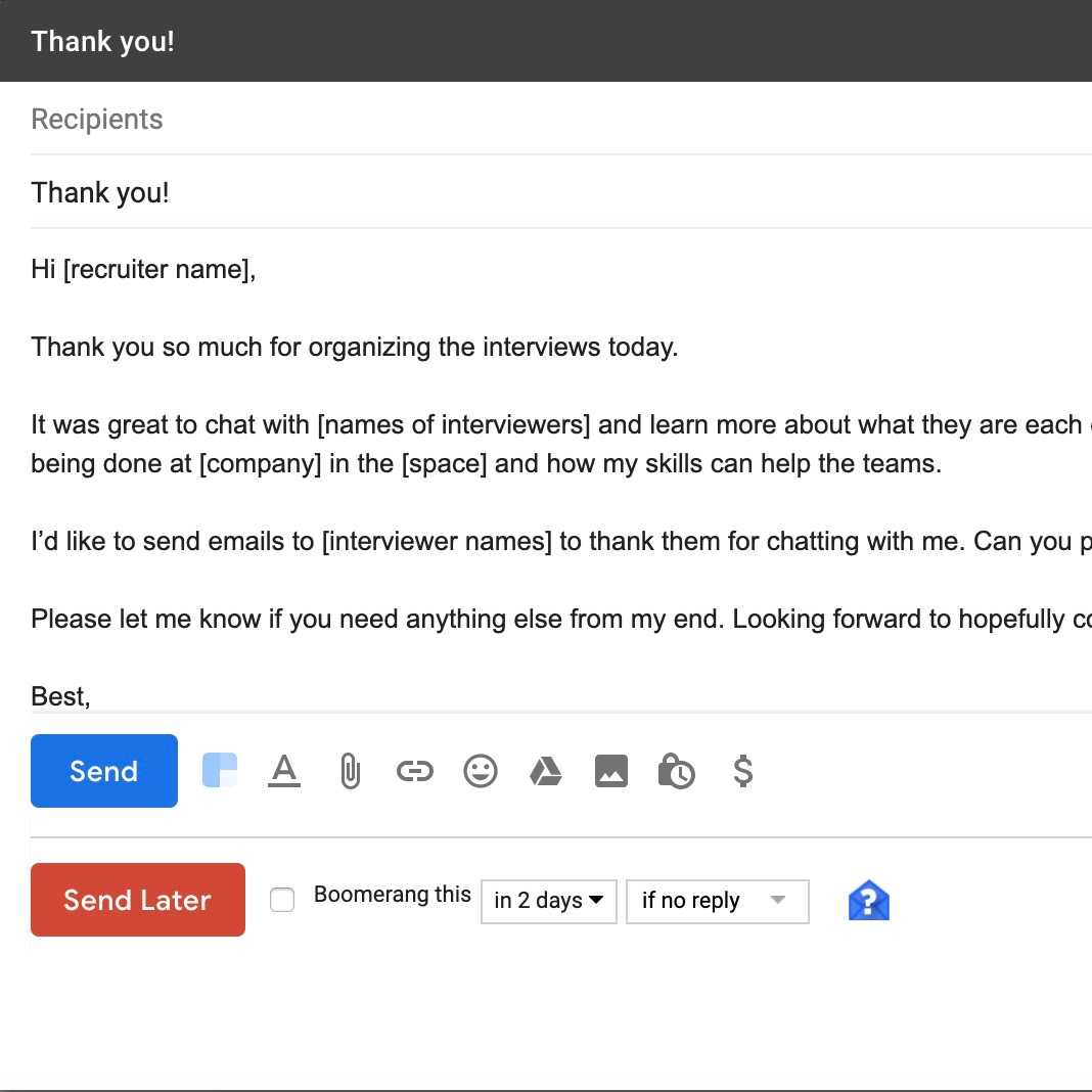 How To Write Good Follow Up Emails After The Interview (With Throughout Follow Up Email After Interview Template