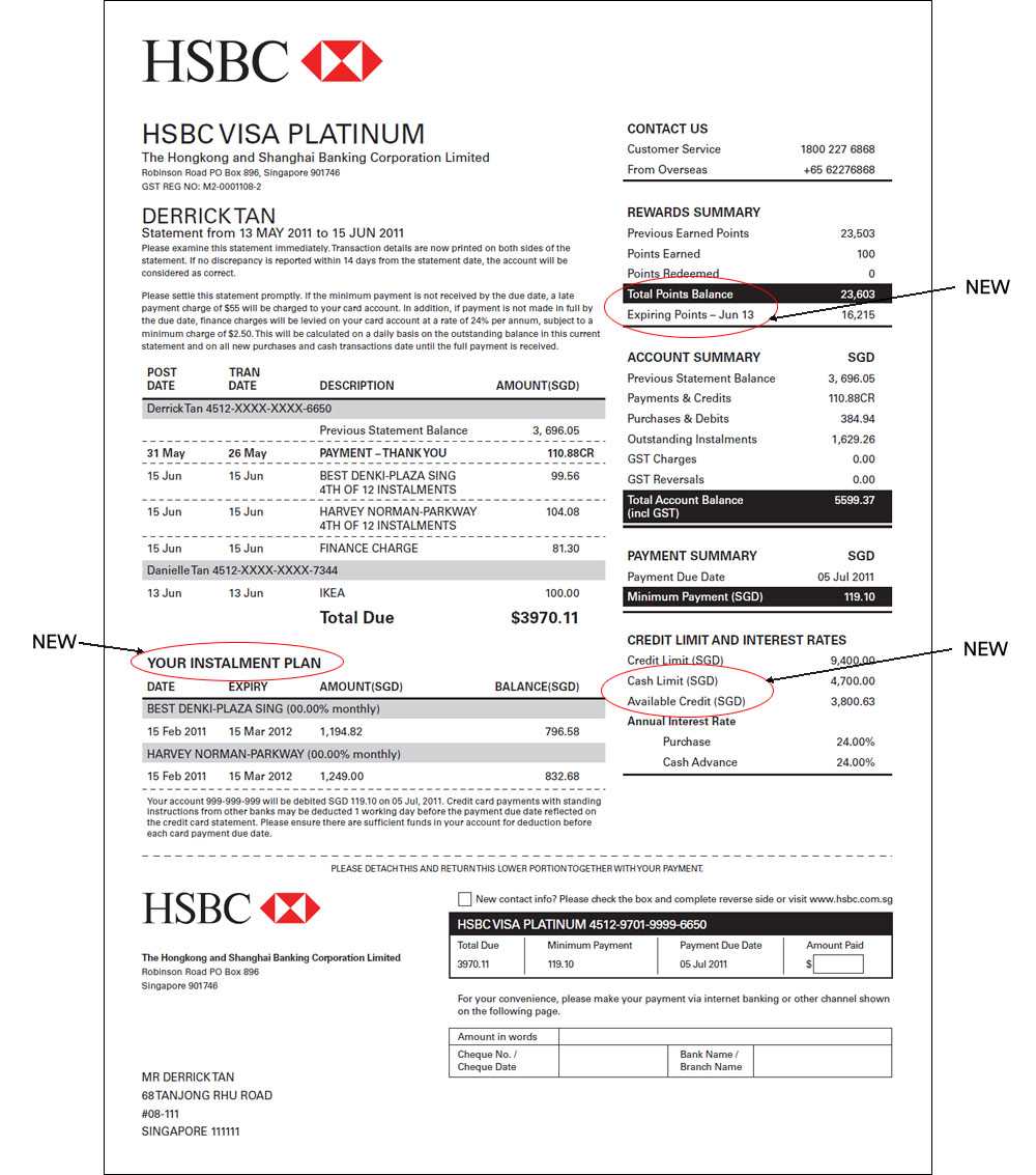 Hsbc Credit Cards | Hsbc In Singapore Regarding Credit Card Statement Template