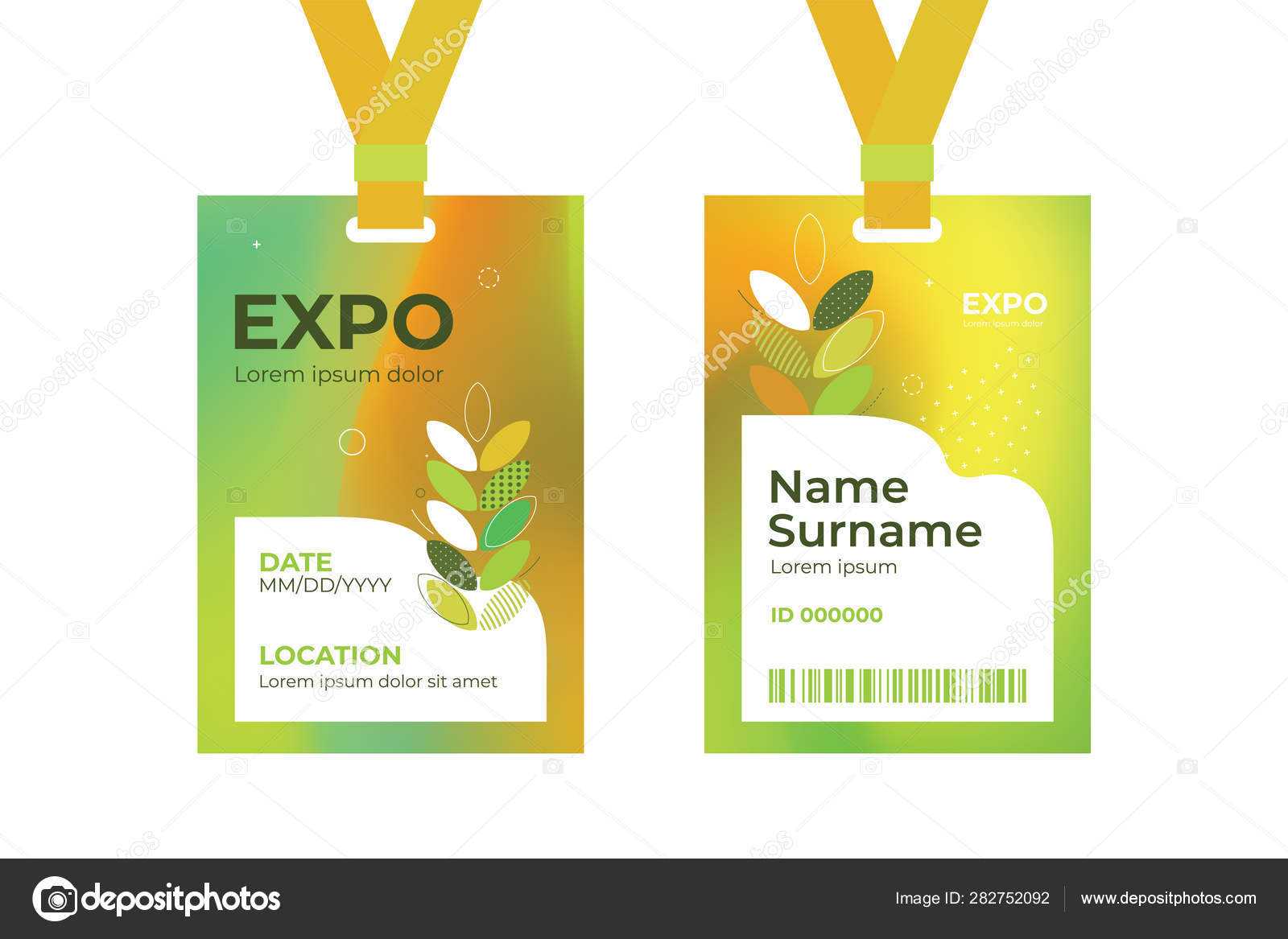 Id Card Expo Template — Stock Vector © Olgastrelnikova In Conference Id Card Template