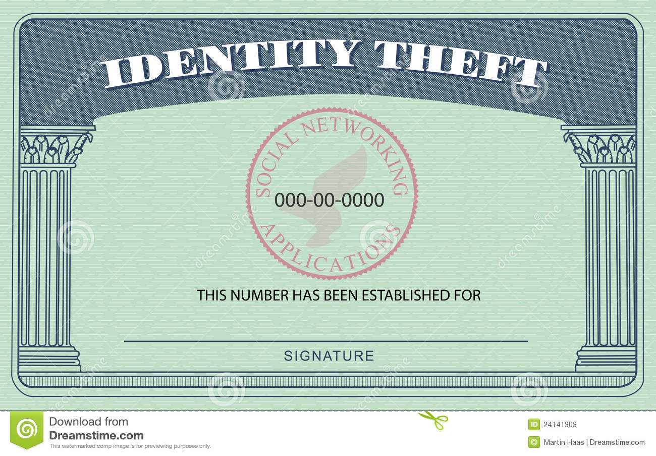 Identity Theft Card Stock Illustration. Illustration Of Throughout Editable Social Security Card Template