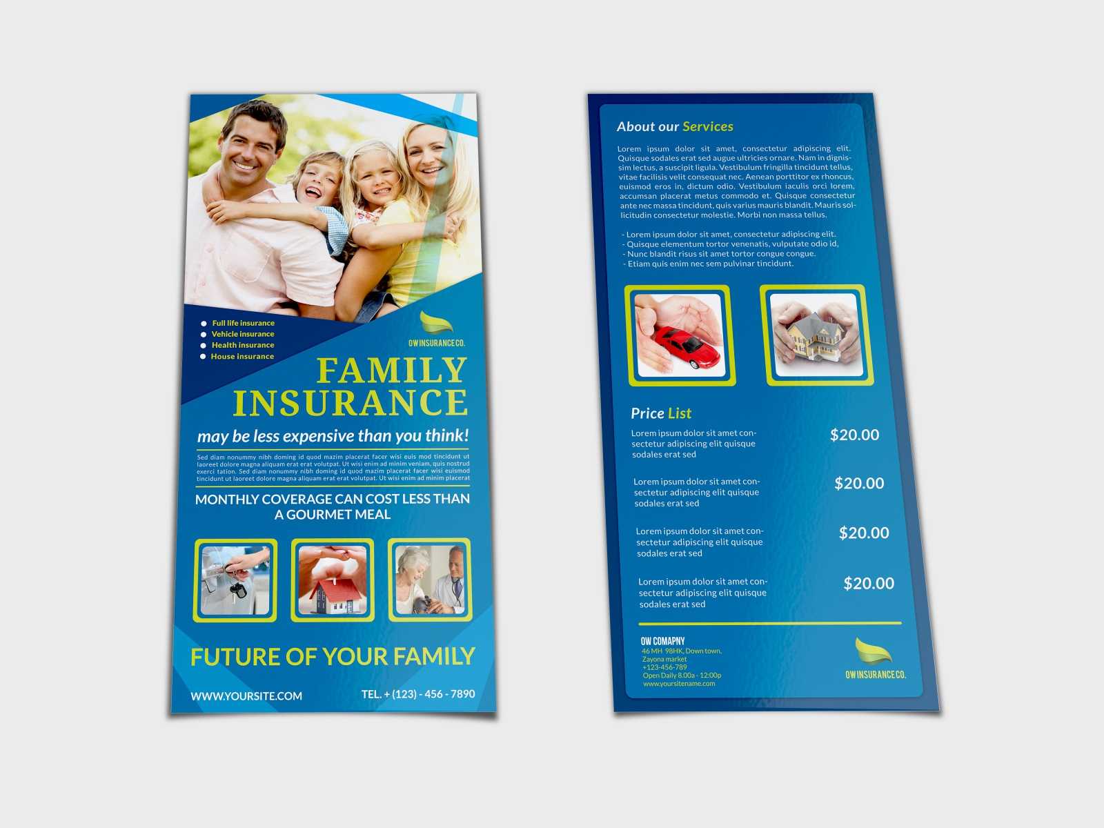 Insurance Flyer Template Dl Sizeowpictures On Dribbble Inside Dl Size Flyer Template