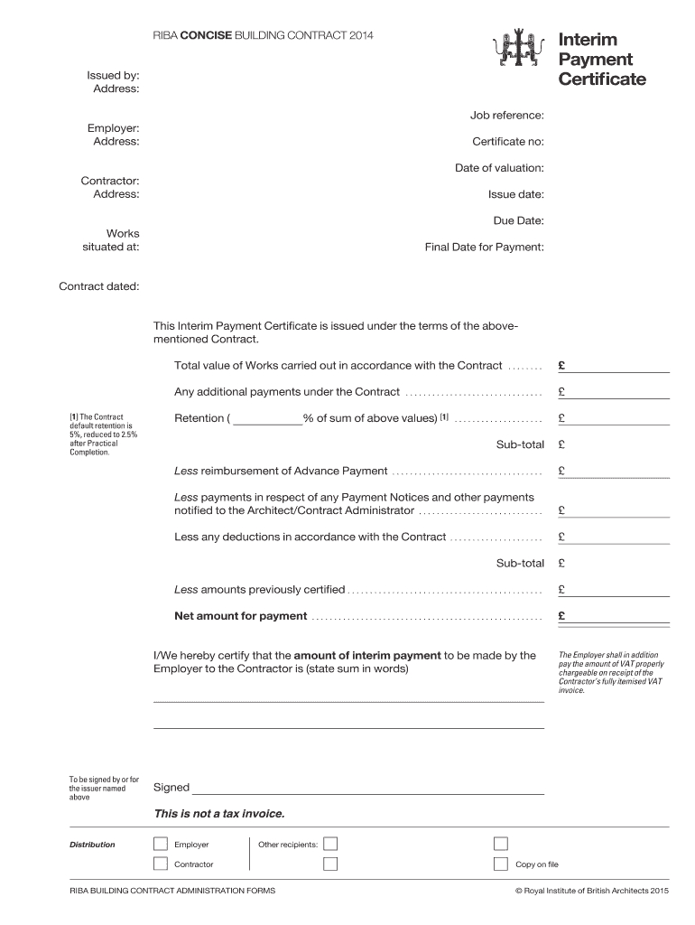 Interim Certificate - Fill Online, Printable, Fillable With Regard To Construction Payment Certificate Template