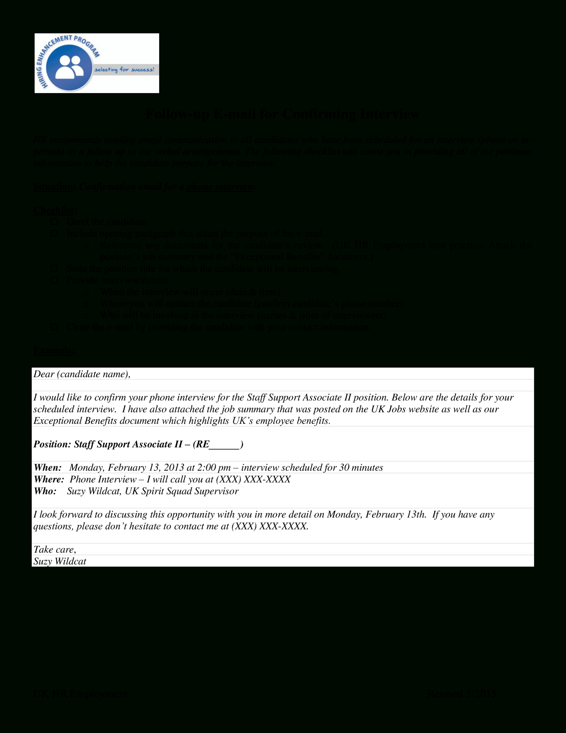 Interview Confirmation Email | Templates At For Confirmation Email Template Job Interview