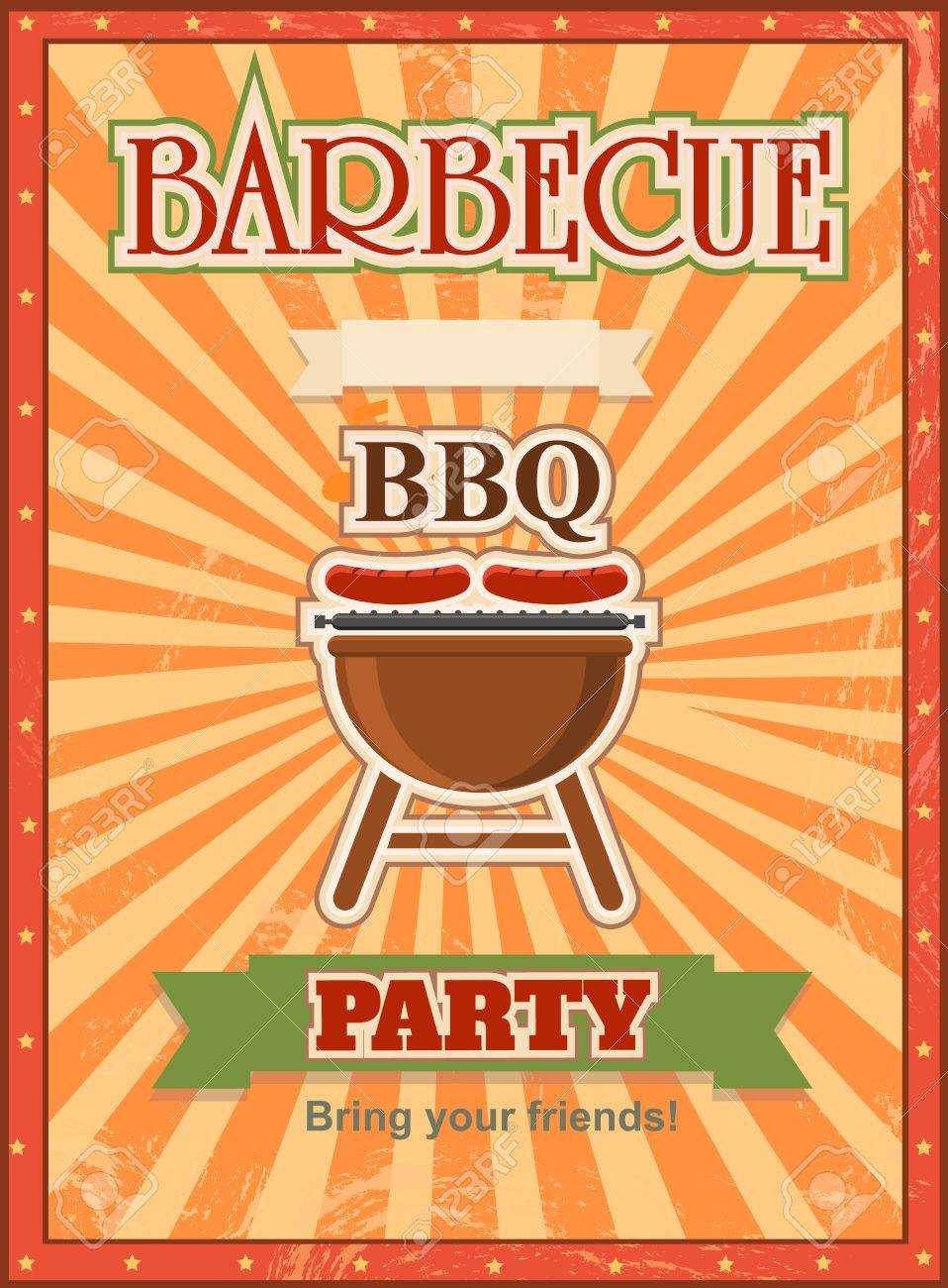 Invitation Card On The Barbecue Design Template Cookout Poster.. For Cookout Flyer Template
