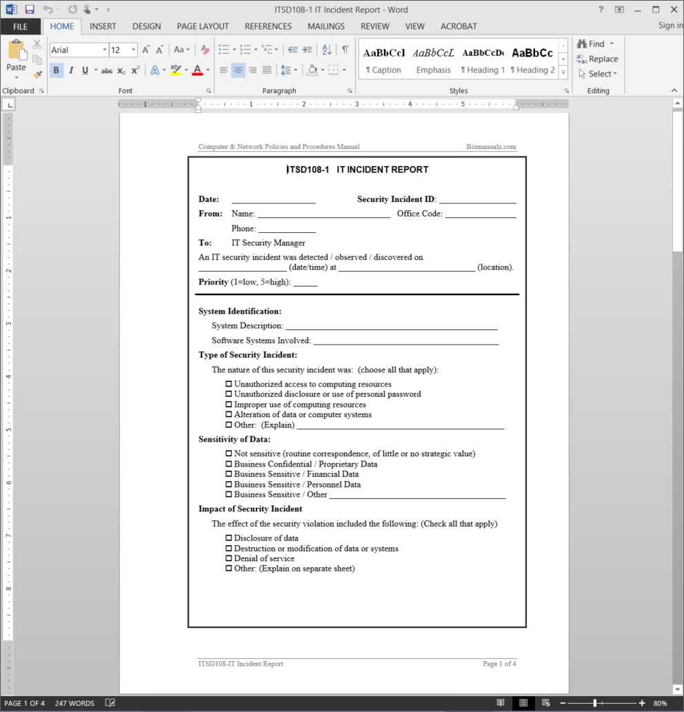 It Incident Report Template | Itsd108 1 Pertaining To Computer Incident Report Template
