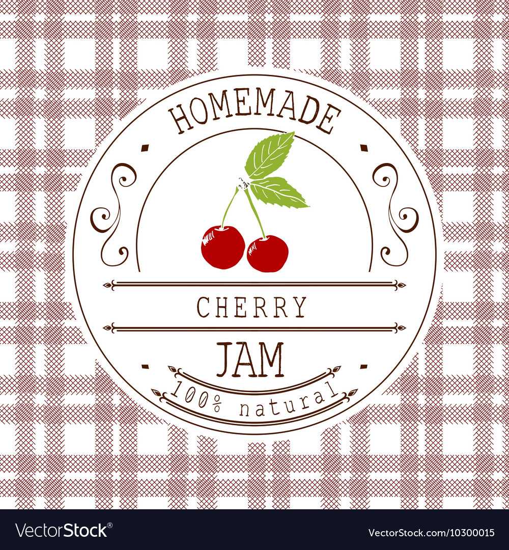 Jam Label Design Template For Cherry Dessert For Dessert Labels Template