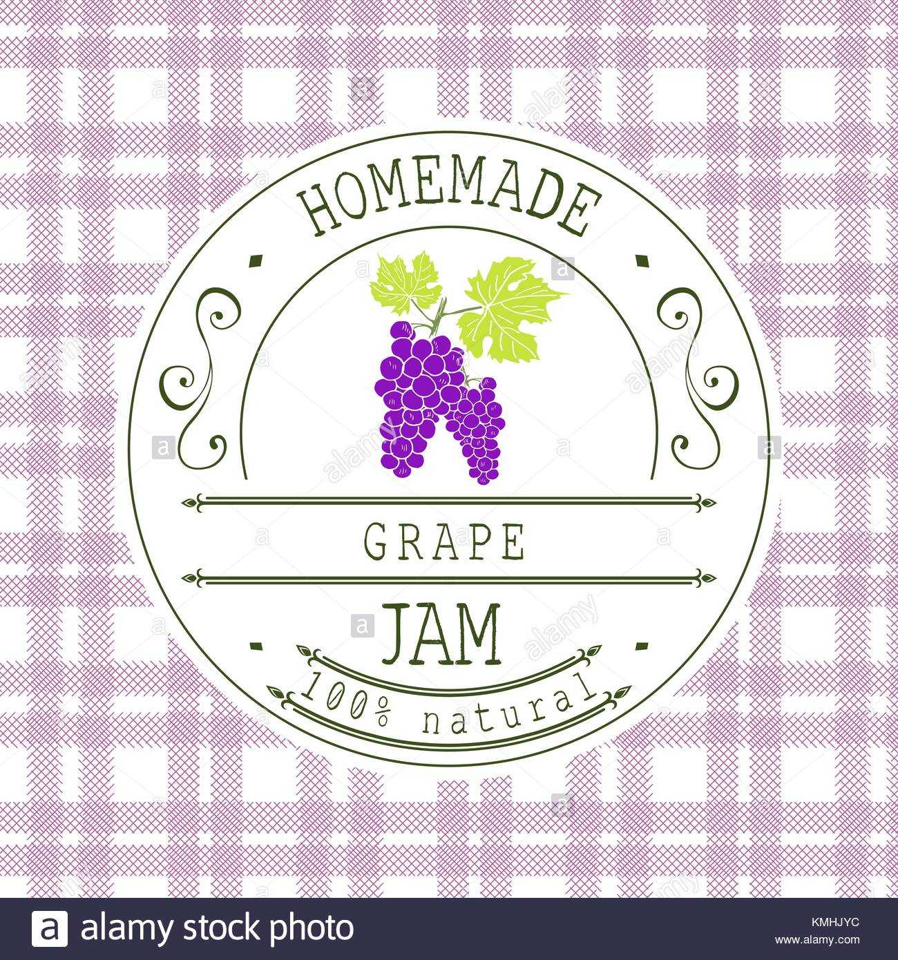 Jam Label Design Template. For Grape Dessert Product With With Regard To Dessert Labels Template