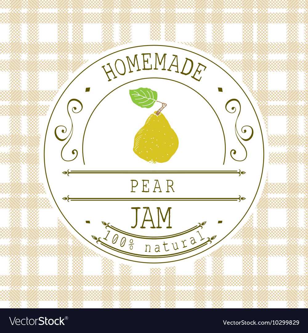 Jam Label Design Template For Pear Dessert Product Throughout Dessert Labels Template