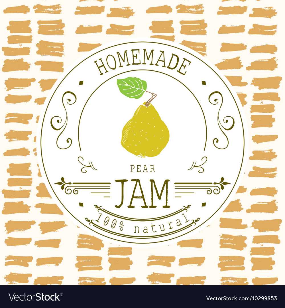 Jam Label Design Template For Pear Dessert Product With Regard To Dessert Labels Template