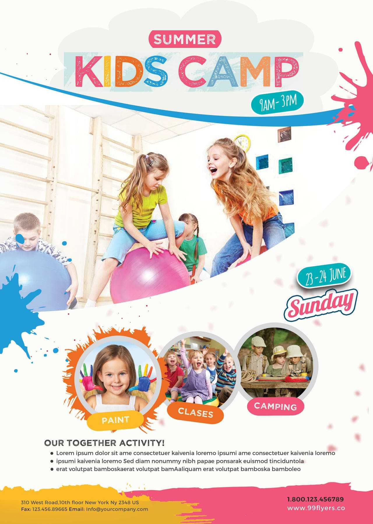 Kids Summer Camp Free Psd Flyer Template – Free Psd Flyer In Free Summer Camp Flyer Template