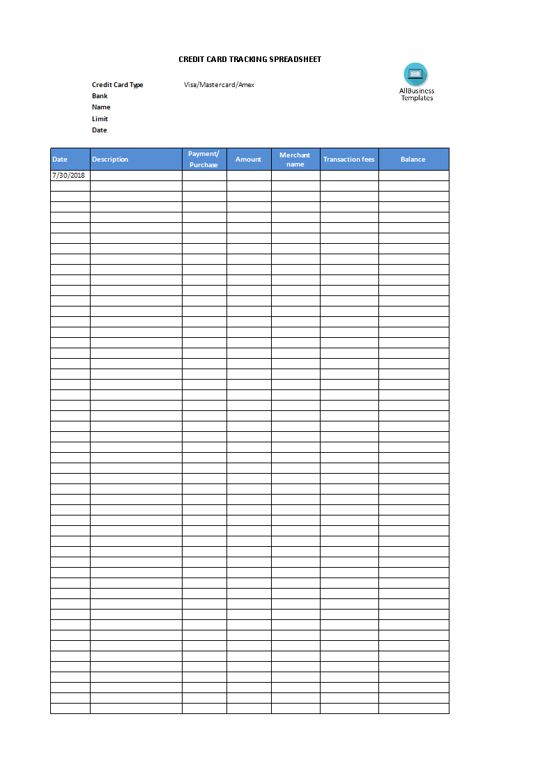Kostenloses Credit Card Tracking Spreadsheet Template Throughout Credit Card Payment Spreadsheet Template