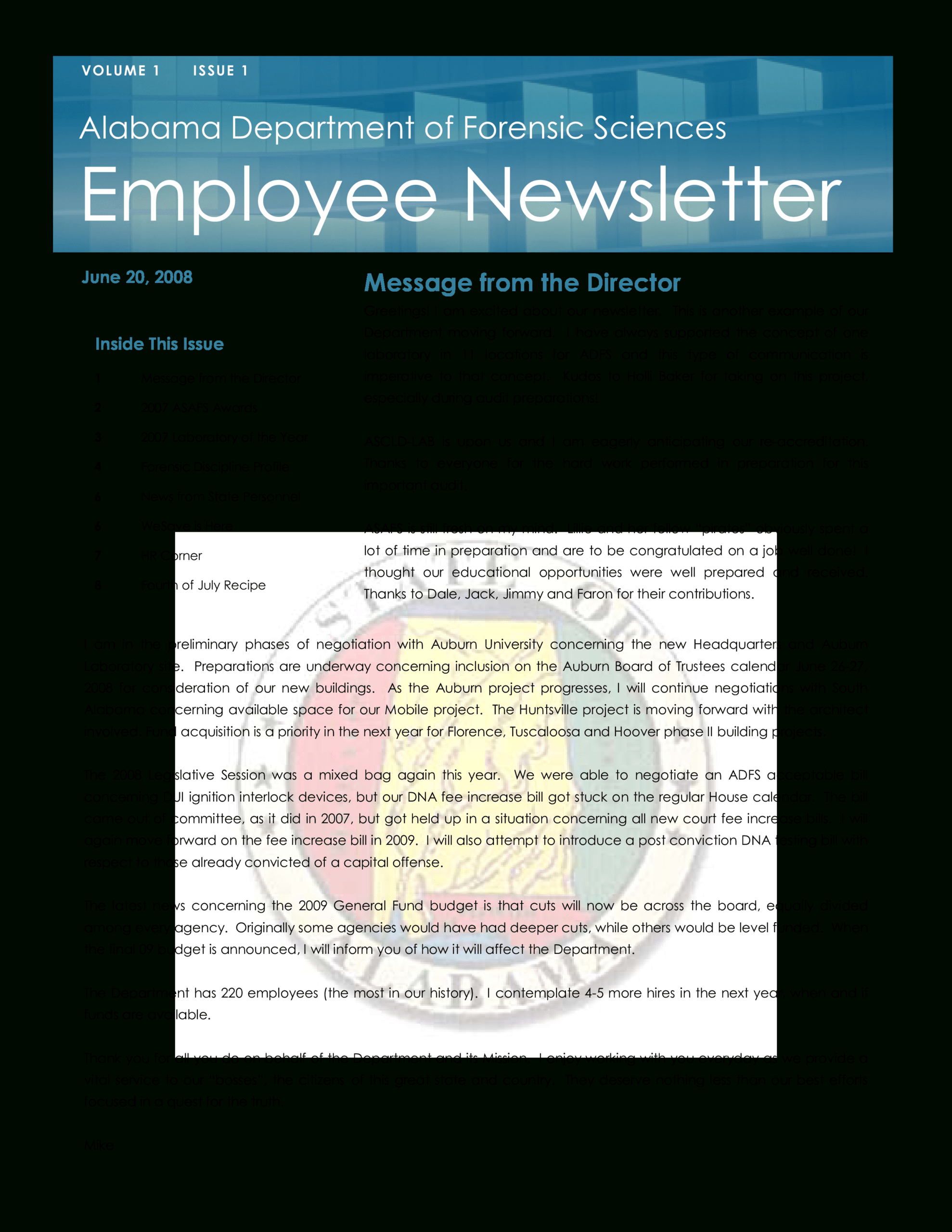 Kostenloses Employee Newsletter Pertaining To Employee Newsletter Templates