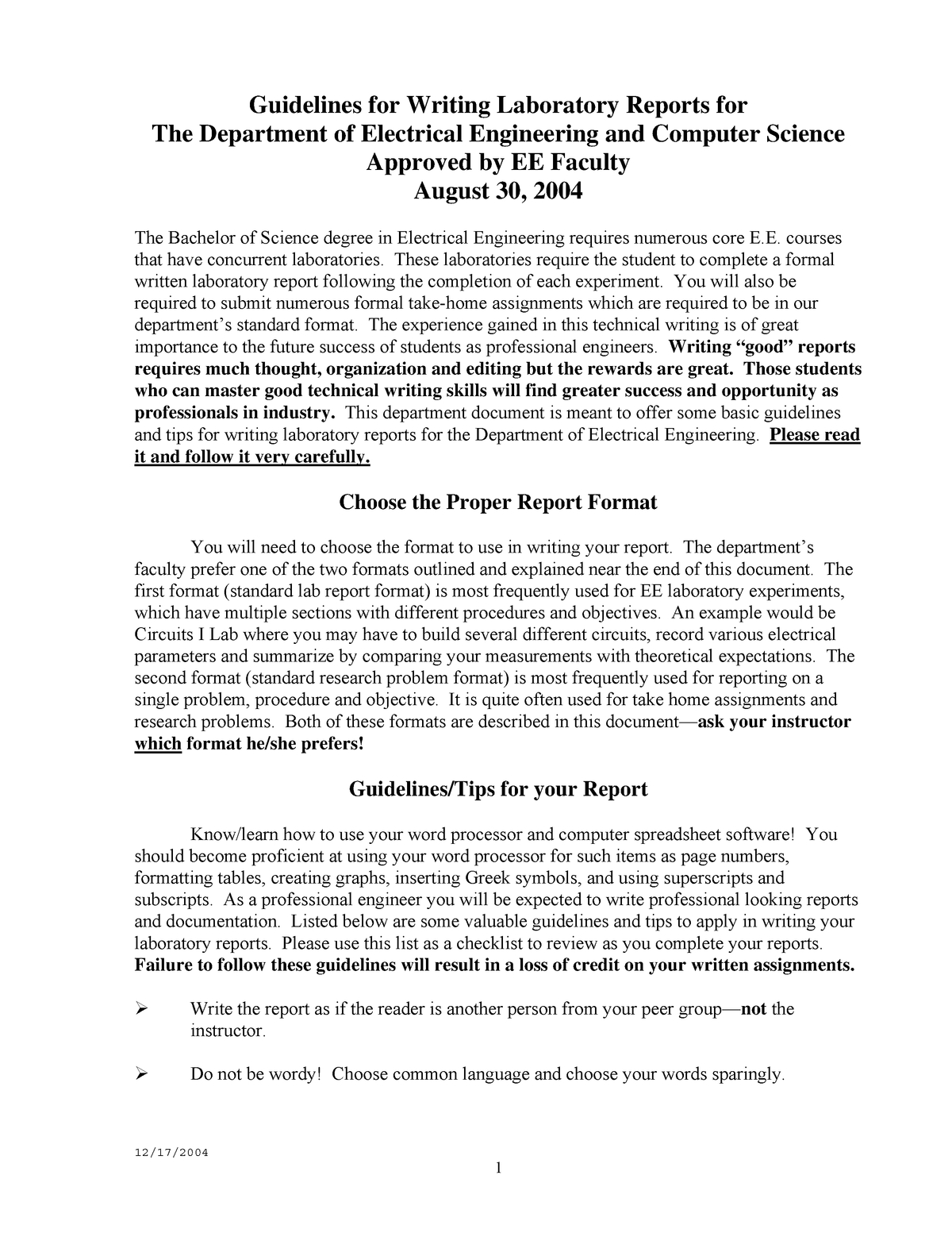 Lab Report Format - Ecte290 - Uow - Studocu In Engineering Lab Report Template