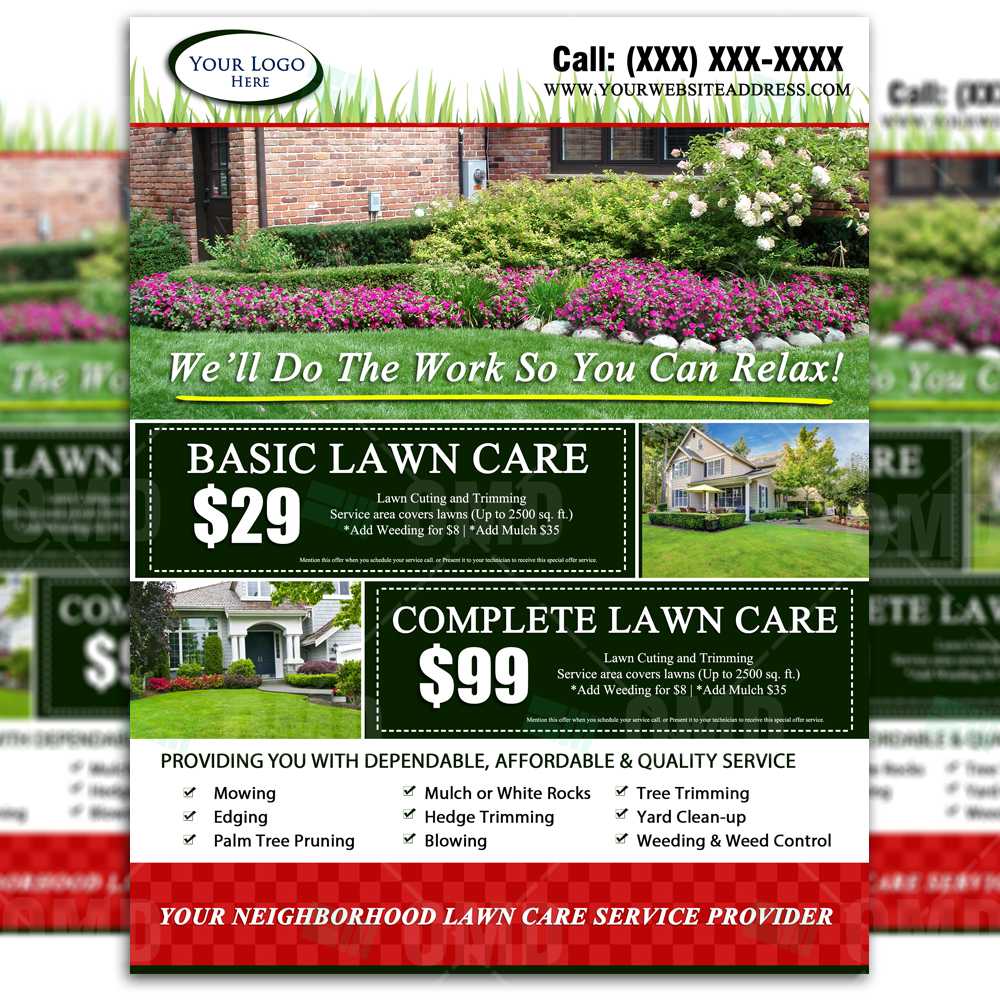 Landscaping Flyer Design – Colona.rsd7 With Regard To Free Lawn Mowing Flyer Template