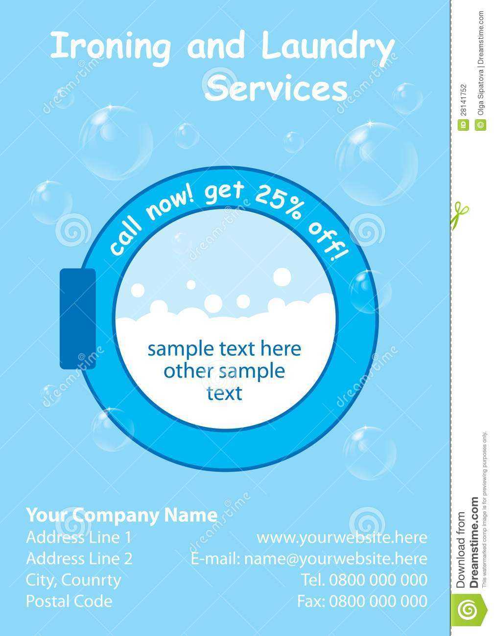 Laundry Services Flyer Template Stock Illustration Intended For Cleaning Company Flyers Template