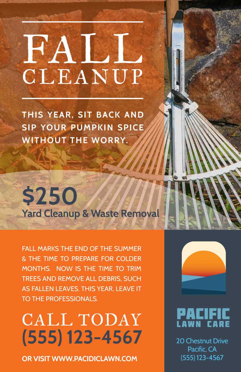 Lawn Mowing Fall Cleanup Poster Template Intended For Fall Clean Up Flyer Template