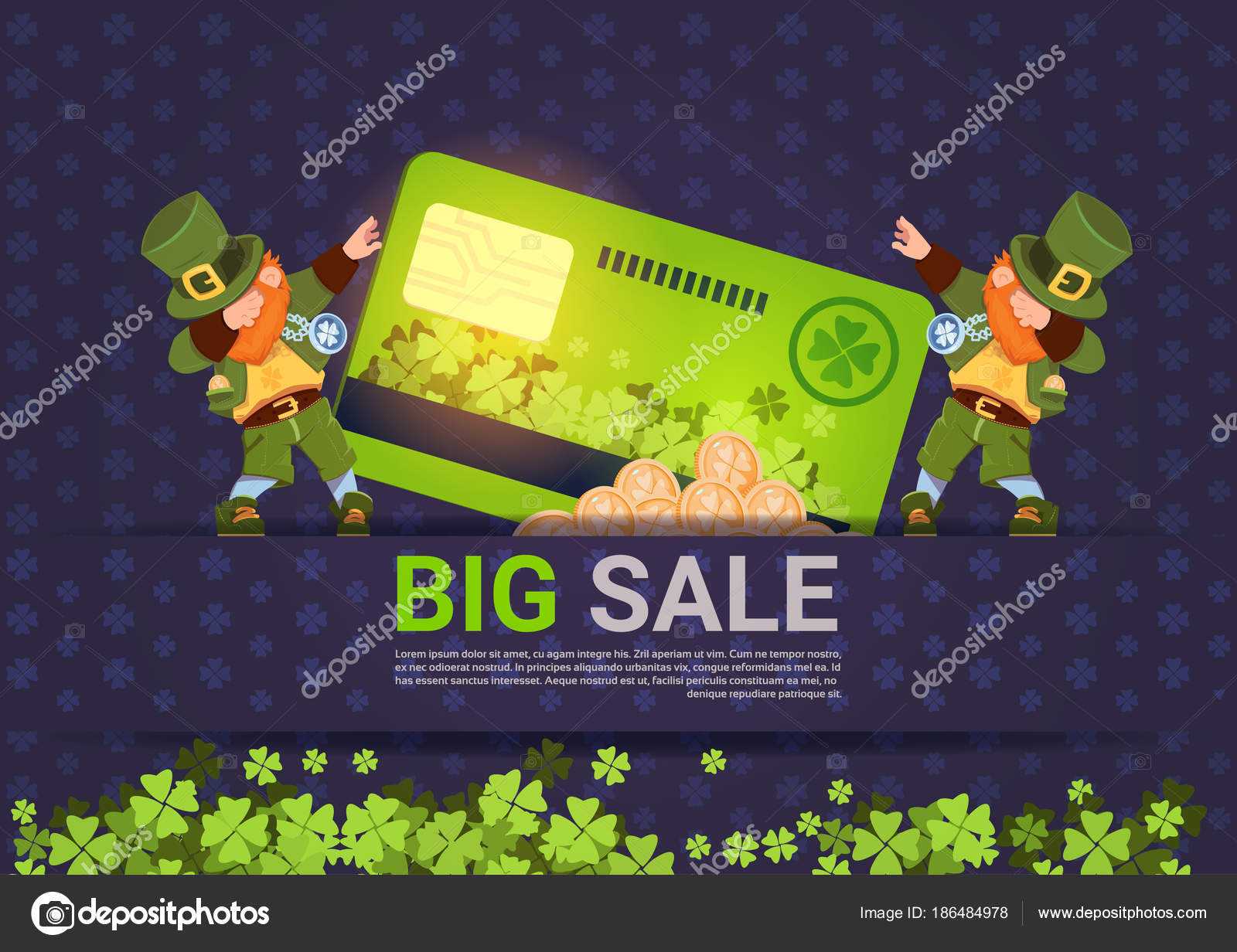 Leprechuns Hold Credit Card Sale For St. Patricks Day With Regard To Credit Card Templates For Sale