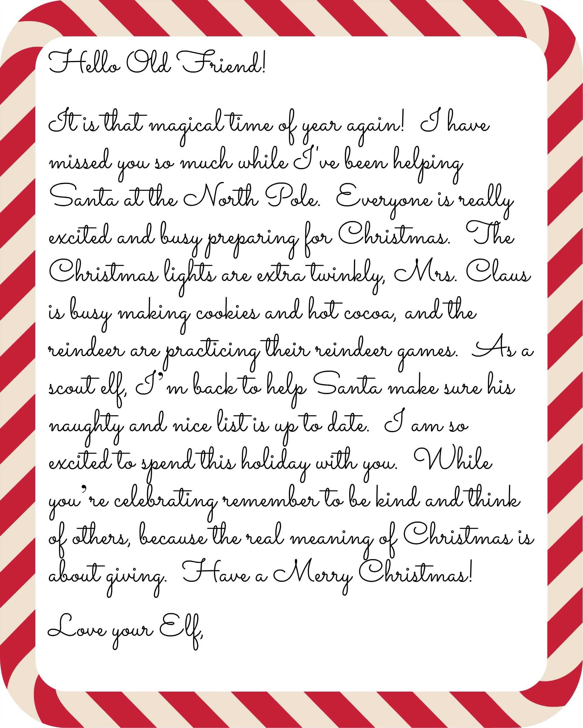 Letter From Elf On The Shelf | Free General Cover Letter With Elf Goodbye Letter Template