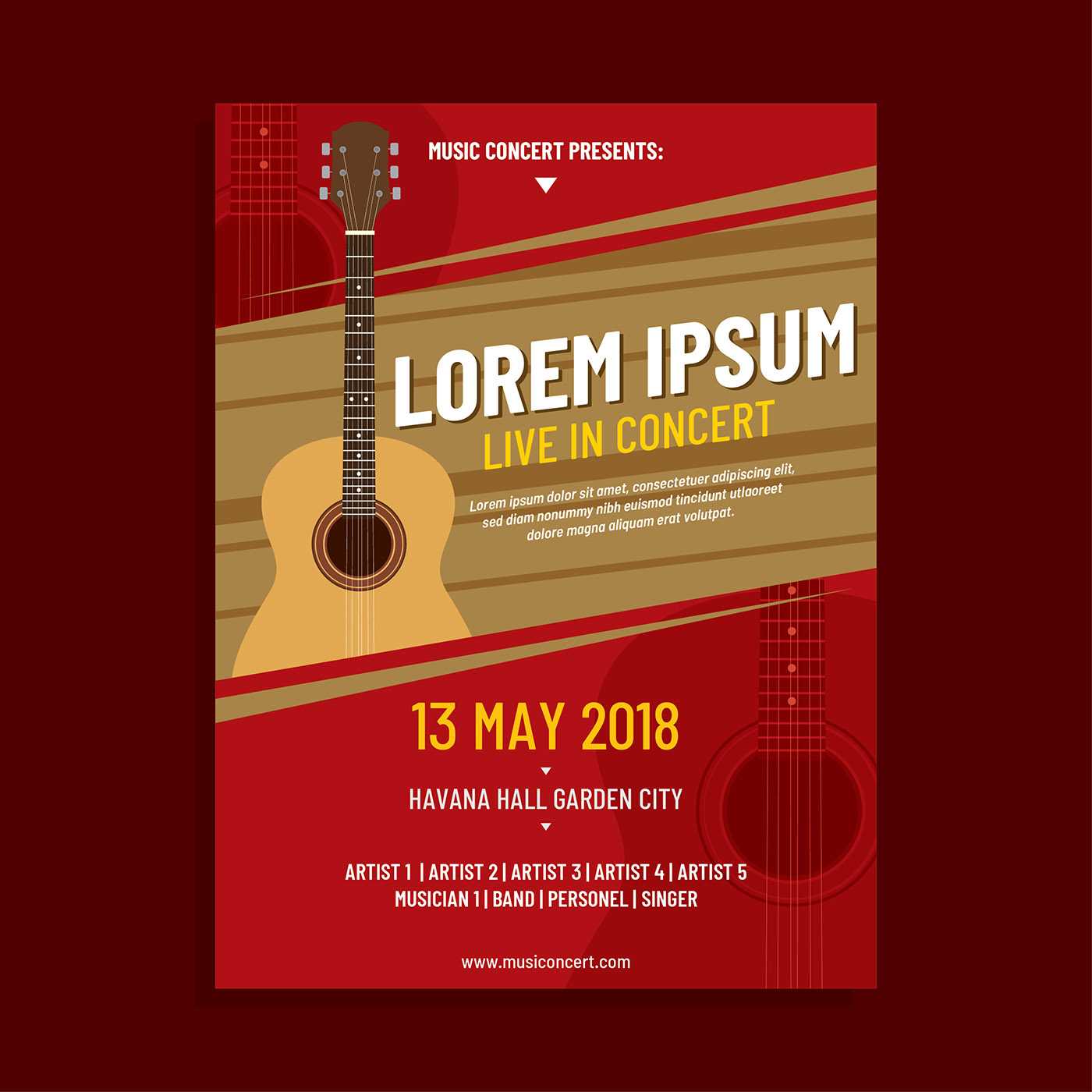 Live Music Poster Free Vector Art – (175 Free Downloads) Pertaining To Concert Flyer Template Free